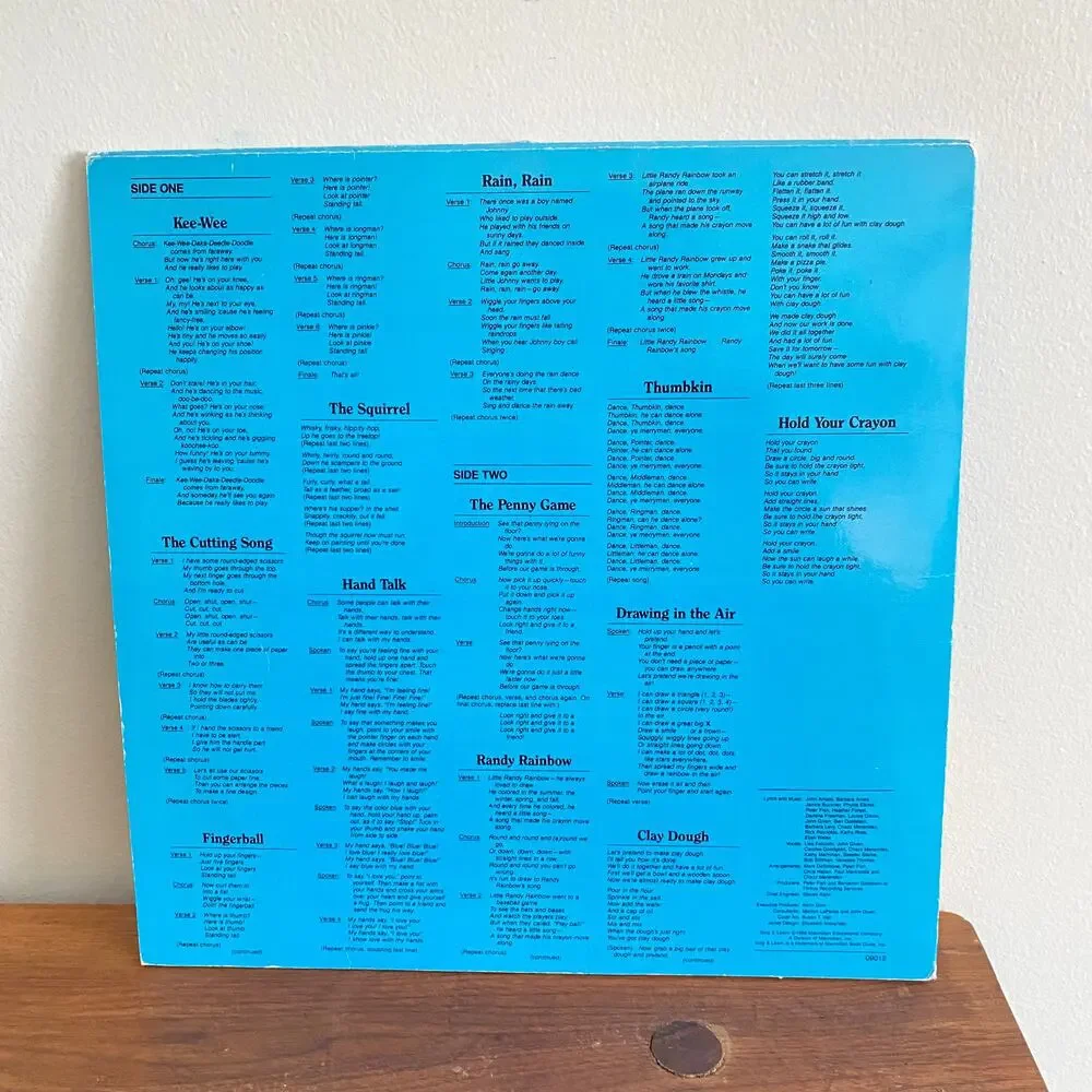 Vintage 1988 Small Motor Skills Sing & Learn Vinyl Record